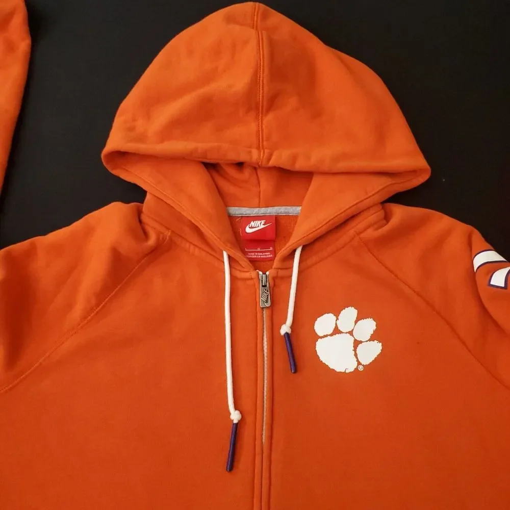 Clemson Tigers Orange Nike Jacket Men Lightweight Full Zip Size Large NCAA Sport